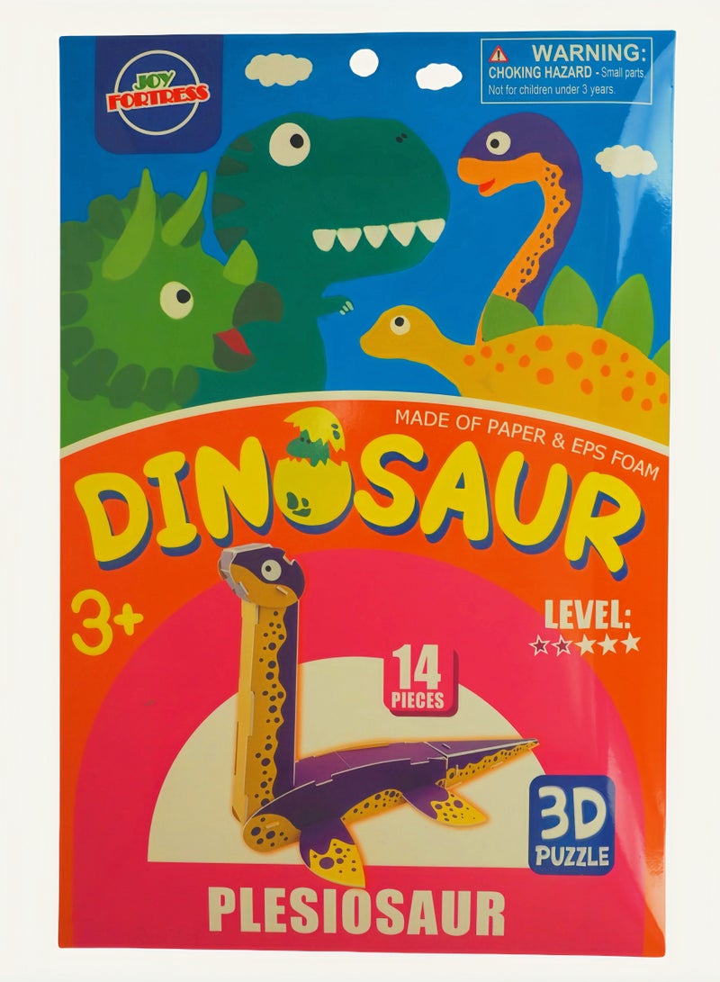 Kids' Dinosaur Series DIY Puzzle: 3D Plesionsaur Paper Model Kit - Easy Build Educational Toy to Boost Spatial IQ - Image 2