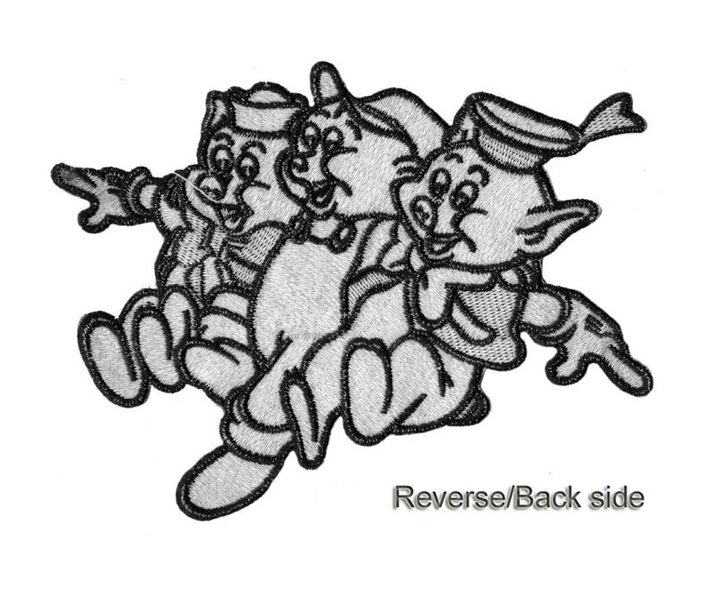 Generic Three Pigs Animals Applique Embroidered Sew-on Patch ; Size: 18cm x 12.5cm for Jackets, Bags, T-Shirts, Jeans, Pants, Outdoor Clothing ; Imported from Malaysia (1 Piece). (Code: M-37)  - Image 5