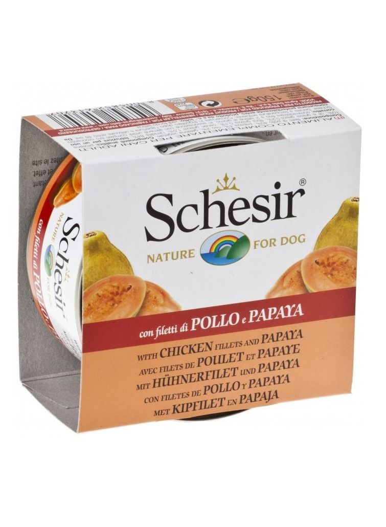 Schesir Chicken Fillets With Papaya Dog Wet Food