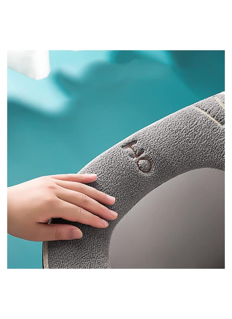 KASTWAVE Bathroom Toilet Seat Cover Cute Cat, 2Pcs Soft Thicker Warmer Washable Cloth Toilet Seat Pads with Handle and Zipper, Reusable Universal Toilet Seat Cushion Cover - Image 4