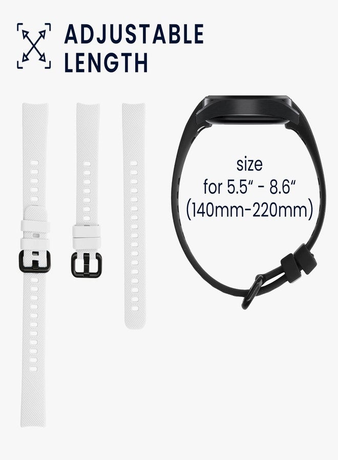 kwmobile Straps Compatible with HONOR Band 5 / Band 4 Straps - 2x Replacement Silicone Watch Bands - Black/White - Image 5