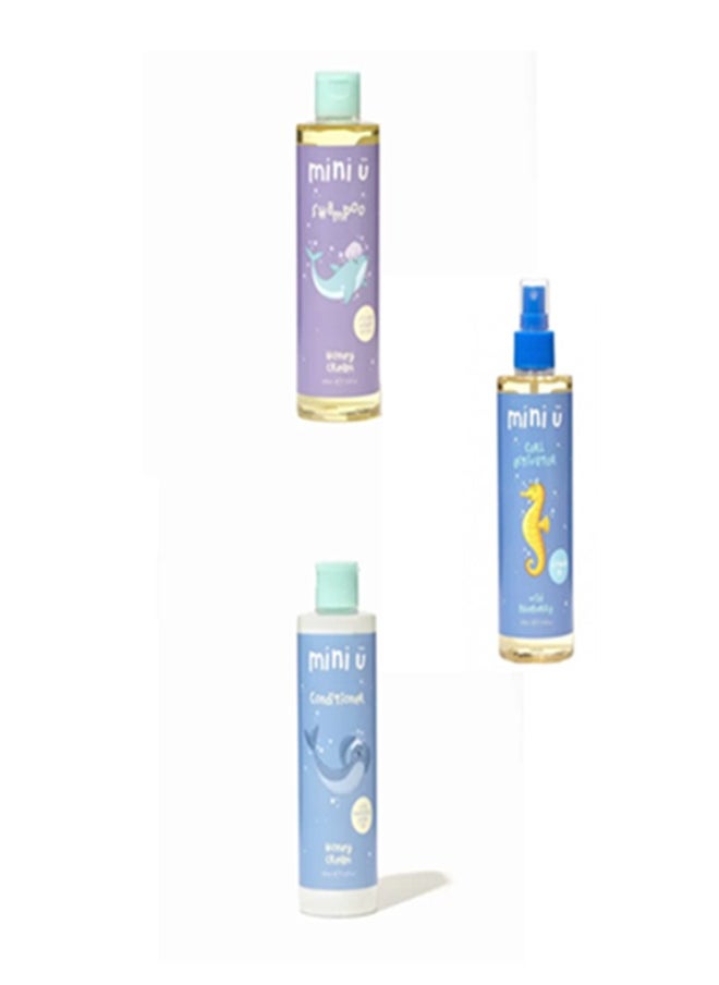 mini-u - Honey Cream Shampoo & Conditioner Set with Wild Berry Curl Activator - Nourish, Strengthen, and Define Your Curls with Our Premium Trio for Smooth, Shiny, and Beautifully Curly Hair - Image 1