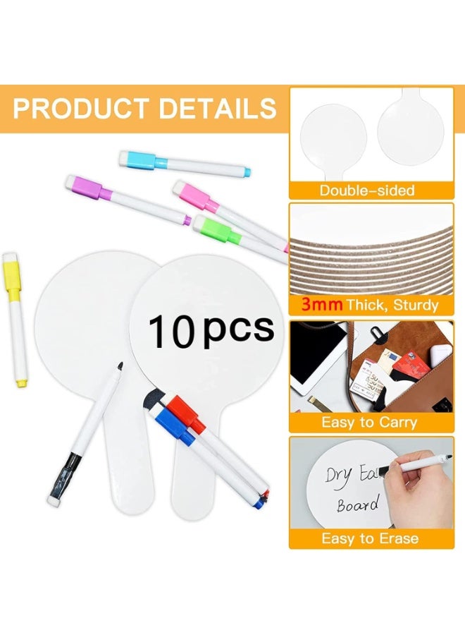 18Pcs set Dry Erase Answer Paddles with Markers Thickened Handheld Double Sided Paddles Mini White Boards Small Dry Erase Signs Auction Paddles for Students Classroom Bidding Voting Games - Image 4