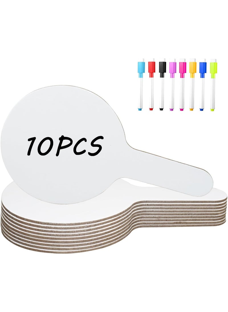 18Pcs set Dry Erase Answer Paddles with Markers Thickened Handheld Double Sided Paddles Mini White Boards Small Dry Erase Signs Auction Paddles for Students Classroom Bidding Voting Games - Image 1