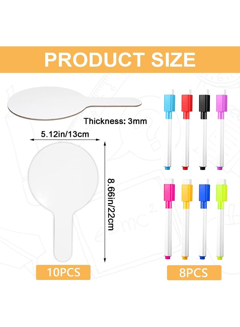 18Pcs set Dry Erase Answer Paddles with Markers Thickened Handheld Double Sided Paddles Mini White Boards Small Dry Erase Signs Auction Paddles for Students Classroom Bidding Voting Games - Image 5