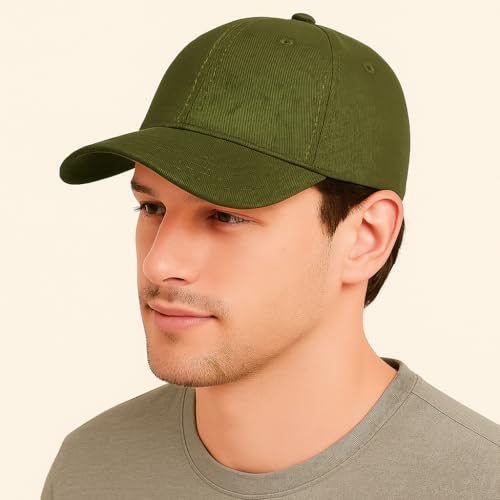 ENCIGER Unisex Adjustable Baseball Cap Pack of 2 - Solid Color, Breathable, Stylish Cotton Caps for Men & Women - Outdoor Sports, Travel, Casual Wear (Olive) - Image 5