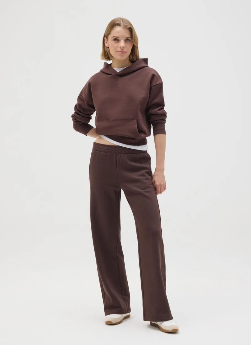 Ovs BROWN COTTON BLEND HOODIE REGULAR FIT