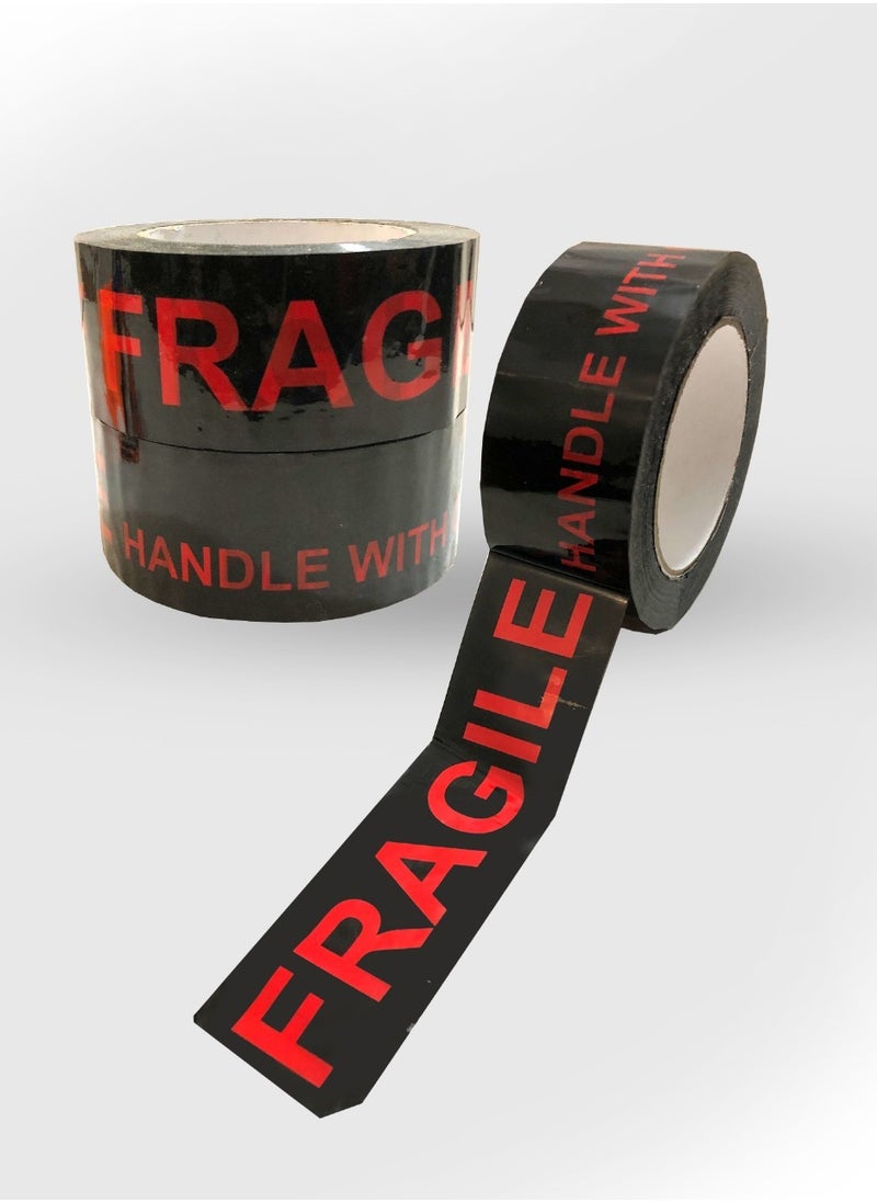 Generic Fragile Tape 2Pack 200m Heavy Duty Red and Black provides both sealing and fragile sticker  - Image 2