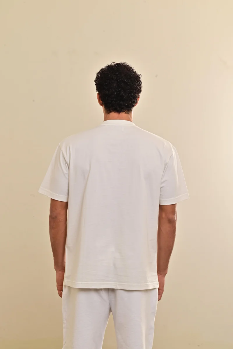 Esso5  Cross Stitch Logo Oversized Tee for Men | Best Price UAE