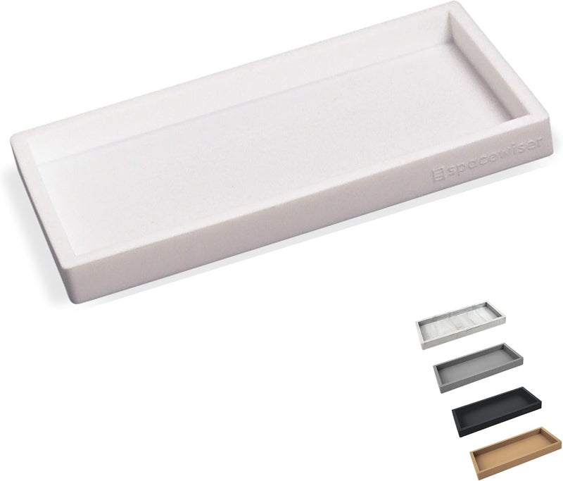 Spacewiser Countertop Vanity Tray – Small 7.7'' Silicone Soap Dispenser, Shatterproof Flexible Bathroom & Kitchen Sink Tray - Image 1