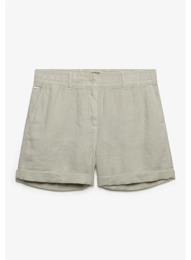 سوبر دراي Mid Rise Linen Shorts