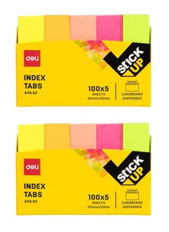 Deli 2-Pack Index Tab 50x15mm Size Multicolour  - Image 1
