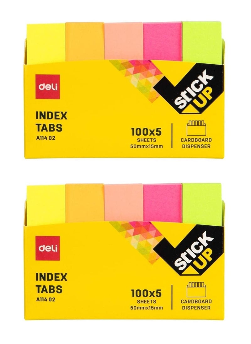 Deli 2-Pack Index Tab 50x15mm Size Multicolour  - Image 1
