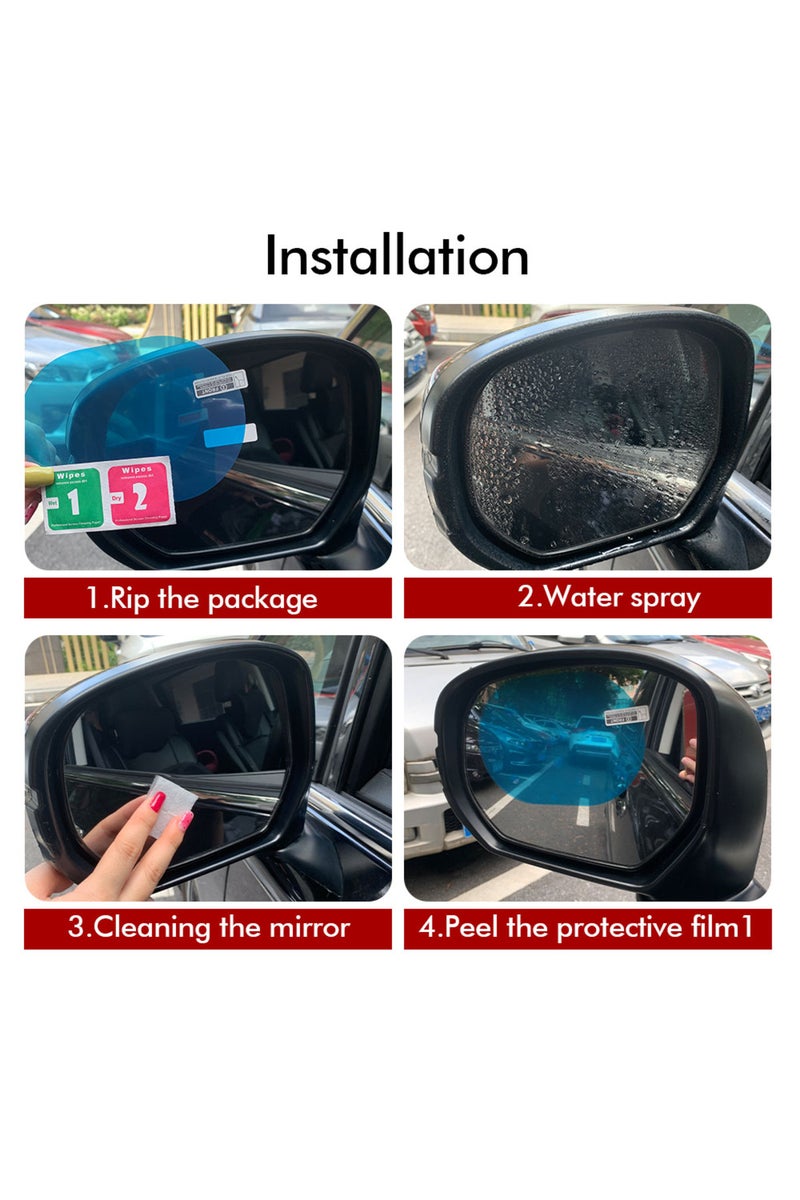 erorex WHITE Car Rearview Mirror Film Side Window Rainproof Clear Film 2Pcs Anti Fog Window Mirror Protecti - Image 5