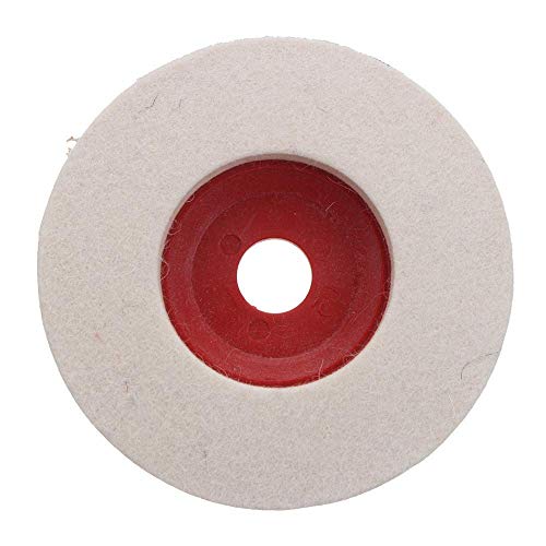 Tools And Hardware 4 Pcs Wool Felt Buffing Pad Wheel Disc for Polishing Stainless Steel Metal Marble Glass Ceramic, 4 Inch Angle Grinder Abrasive Rotary Tool Accessory - White, 100 X 16mm X 16mm Dia - Image 4