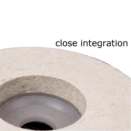 Tools And Hardware 4 Pcs Wool Felt Buffing Pad Wheel Disc for Polishing Stainless Steel Metal Marble Glass Ceramic, 4 Inch Angle Grinder Abrasive Rotary Tool Accessory - White, 100 X 16mm X 16mm Dia - Image 5