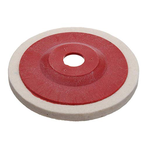Tools And Hardware 4 Pcs Wool Felt Buffing Pad Wheel Disc for Polishing Stainless Steel Metal Marble Glass Ceramic, 4 Inch Angle Grinder Abrasive Rotary Tool Accessory - White, 100 X 16mm X 16mm Dia - Image 3