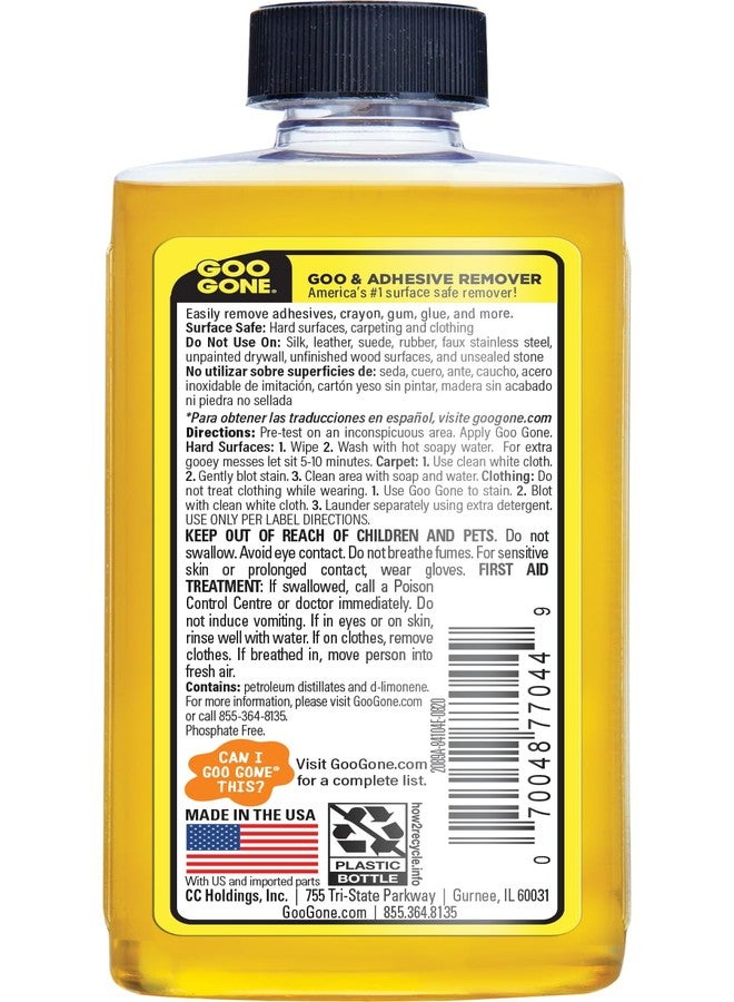 Goo Gone Original Adhesive Remover - 4 Ounce - Surface Safe Adhesive Remover Safely Removes Stickers Labels Decals Residue Tape Chewing Gum Grease Tar - Image 2
