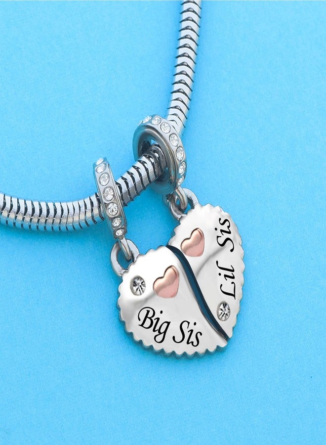 KunBead 18 inch Big Sister Little Sister Rose Gold Love Heart Matching Puzzle Birthday Charm Pendant Necklace set for 2 - Image 4