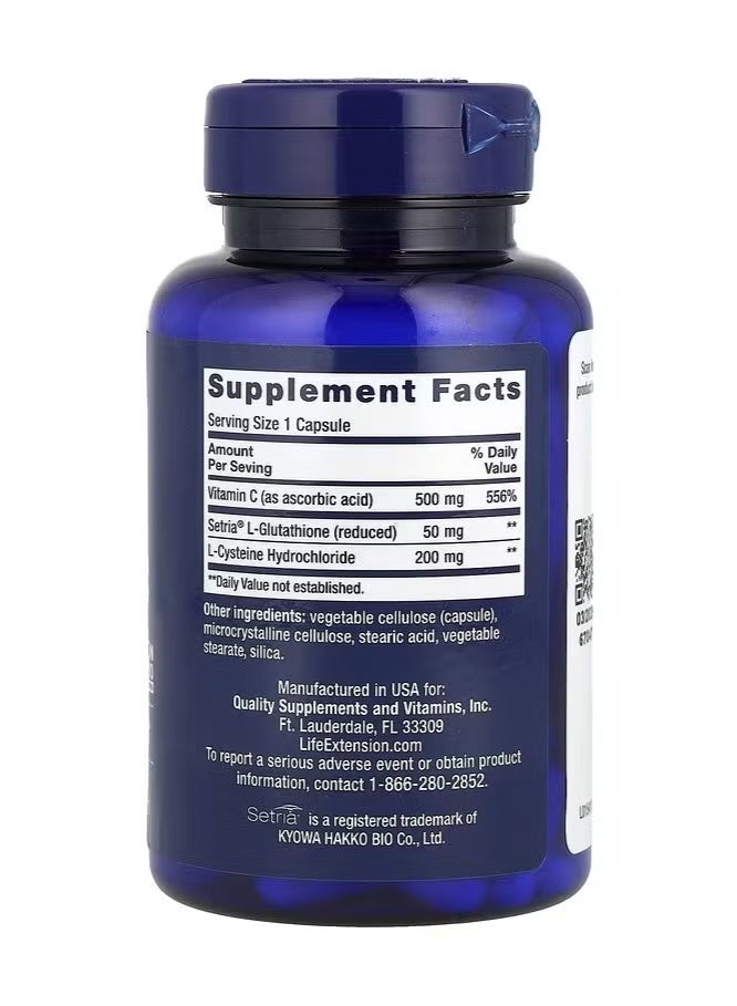 Life Extension Glutathione, Cysteine & C, 500 mg of Vitamin C, Powerful antioxidant Supplement to Support Liver Health, Gluten-Free, Non-GMO, 100 Capsules - Image 2