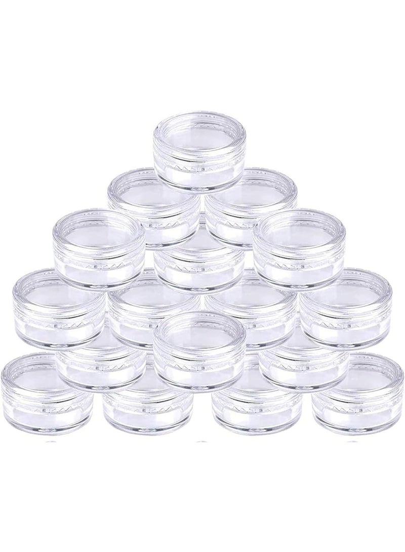 50 Pcs Small Transparent Round Travel Sample Jars, 5g/5ml Small Sample Container Plastic Jar, Female Cream Cosmetic Sample Container, Resistant to Breaking, for Cream, Lipstick, Lotion - Image 1