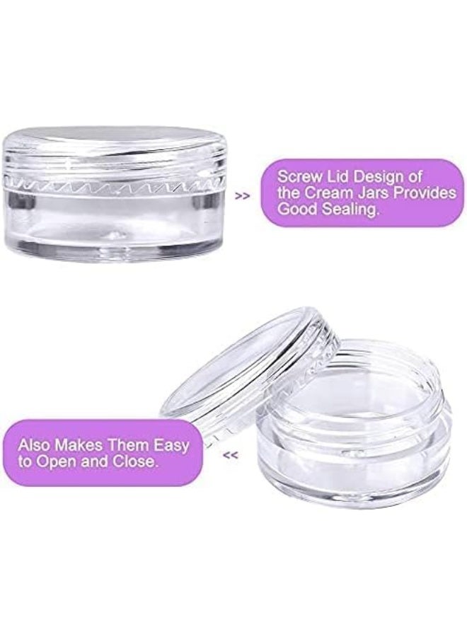 50 Pcs Small Transparent Round Travel Sample Jars, 5g/5ml Small Sample Container Plastic Jar, Female Cream Cosmetic Sample Container, Resistant to Breaking, for Cream, Lipstick, Lotion - Image 4
