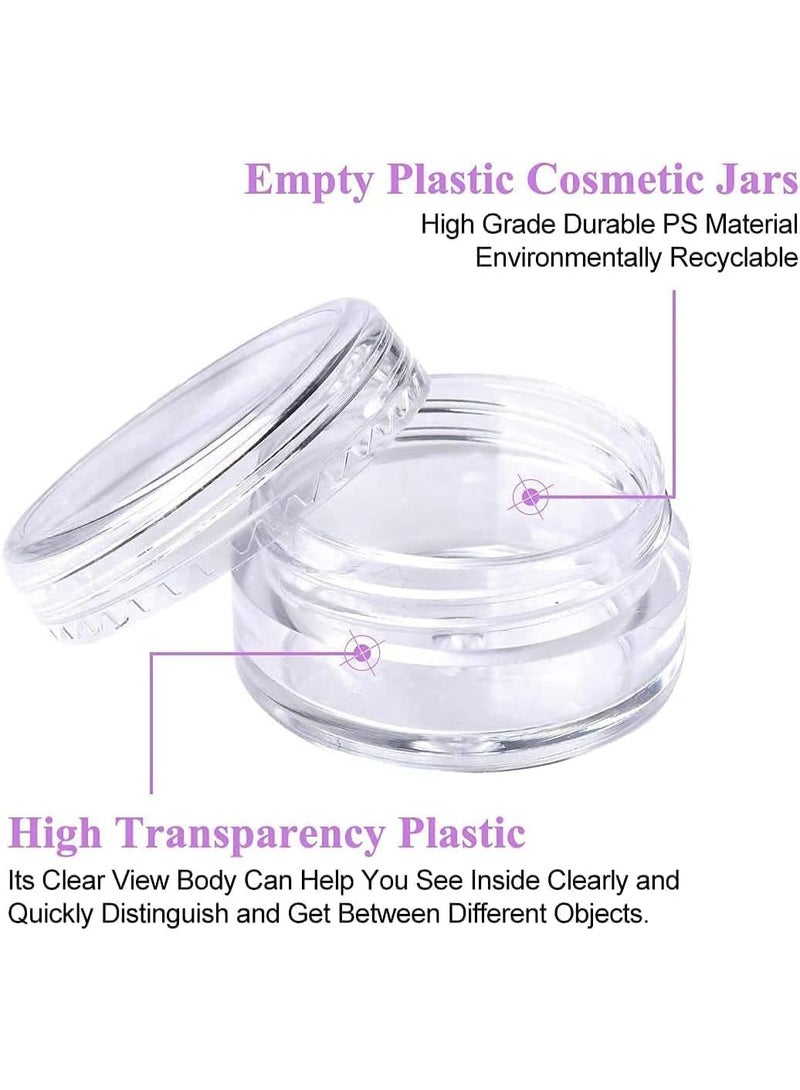 50 Pcs Small Transparent Round Travel Sample Jars, 5g/5ml Small Sample Container Plastic Jar, Female Cream Cosmetic Sample Container, Resistant to Breaking, for Cream, Lipstick, Lotion - Image 5