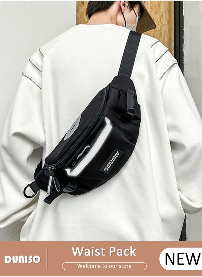 DUNISO - Waist Pack for Men Women, Crossbody Waist Bag Pack Belt Bag for Travel Walking Running Hiking Cycling, Pouch Hip Bum Bag Chest Bag with Adjustable Strap For Gym Fitness Workout Travel Work Commuting - Image 1