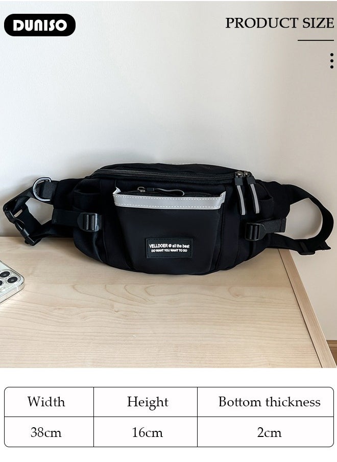 DUNISO - Waist Pack for Men Women, Crossbody Waist Bag Pack Belt Bag for Travel Walking Running Hiking Cycling, Pouch Hip Bum Bag Chest Bag with Adjustable Strap For Gym Fitness Workout Travel Work Commuting - Image 1