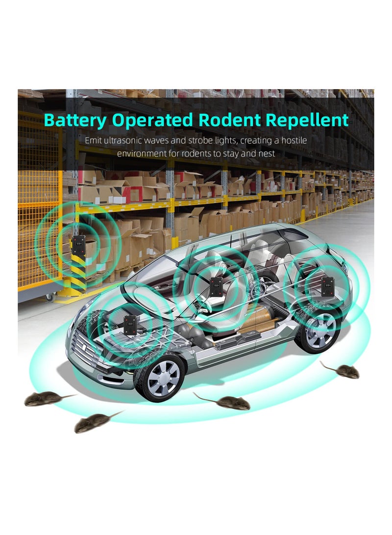 SOLARAE Ultrasonic Rodent Repellent, 1 PCS Under Hood Rodent Repeller, for Car Engines, Mouse Deterrent, Keep Animal Away from Car with Ultrasound and LED Flashlights, Rodent Defense Vehicle Protection - Image 5
