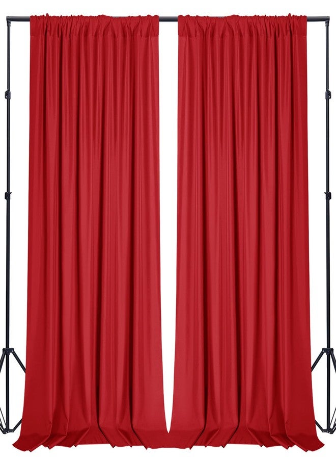Sugargirl 10x10FT Red Backdrop Curtains Polyester Photo Backdrop Drapes Curtains 2 Panels with Rod Pockets for Party Birthday Wedding Photography Home Decoration - Image 1