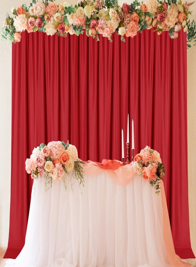 Sugargirl 10x10FT Red Backdrop Curtains Polyester Photo Backdrop Drapes Curtains 2 Panels with Rod Pockets for Party Birthday Wedding Photography Home Decoration - Image 3