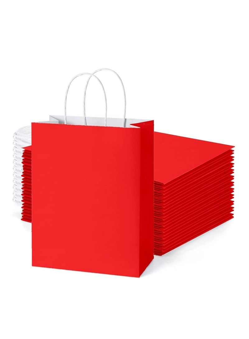 ECVV Gift Bags 24 Pieces Set Eco-Friendly Paper Bags With Handles Bulk Paper Bags Shopping Bags Kraft Bags Retail Bags Party Bags (RED, 27 * 22 * 11 Cm) - Image 1