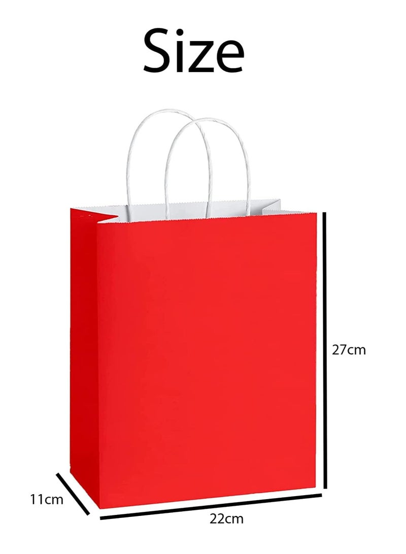 ECVV Gift Bags 24 Pieces Set Eco-Friendly Paper Bags With Handles Bulk Paper Bags Shopping Bags Kraft Bags Retail Bags Party Bags (RED, 27 * 22 * 11 Cm) - Image 2