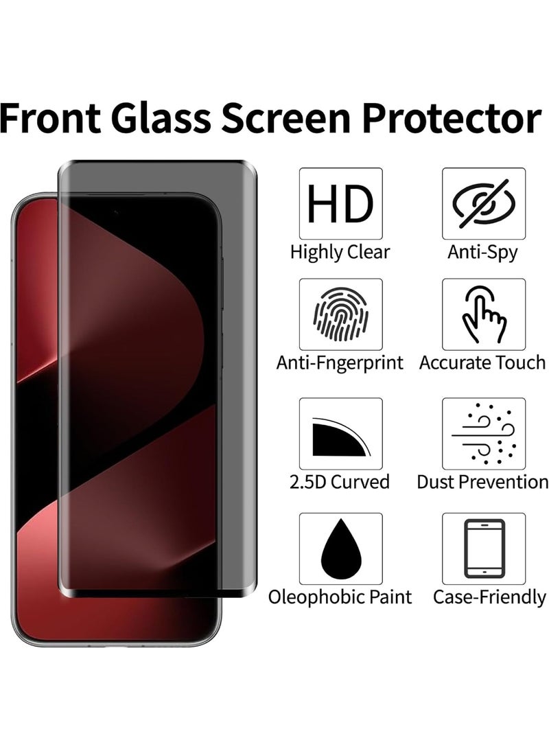 Adando [2+2 Pcs]  Compatible with Huawei Pura 90 Privacy Screen Protector with Camera Lens Protector, 9H Hardness Tempered Glass Anti-Spy Scratch-Resistant, Case Friendly, Bubble Free Installation for Pura 90 - Image 2