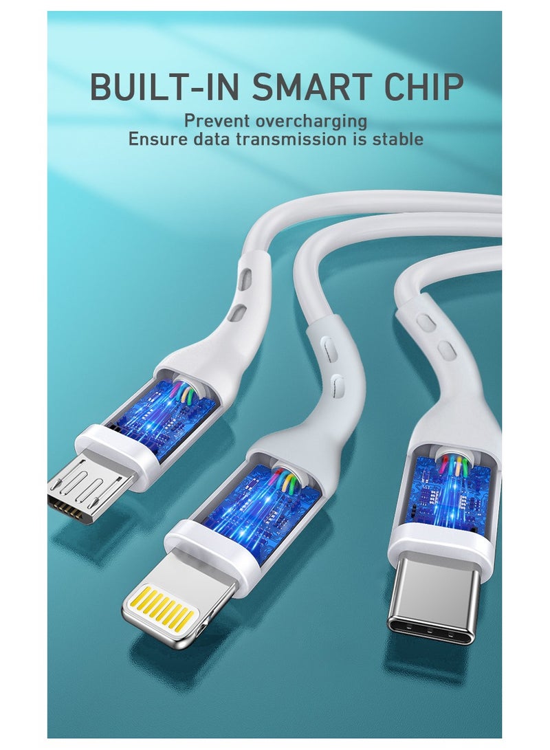BWOO 3 In 1 Usb Charging Data Cable White - Image 5