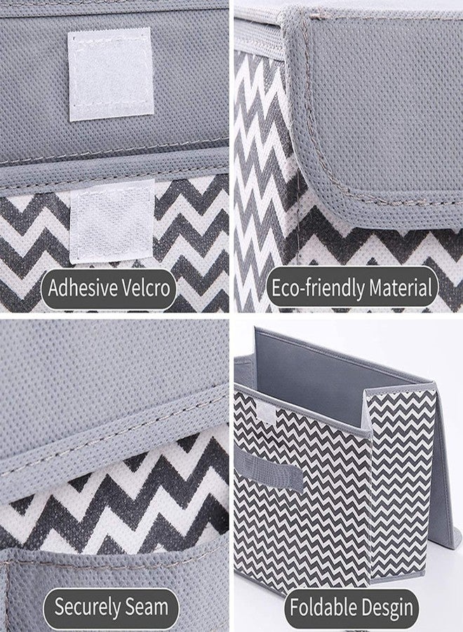 BRAVIK 3 Pcs Clothes Organizer Storage Box for Wardrobe, Foldable Storage Bin with Lid and Handle Storage Box for Wardrobe, Saree, Shirts, and Blankets. - Image 4