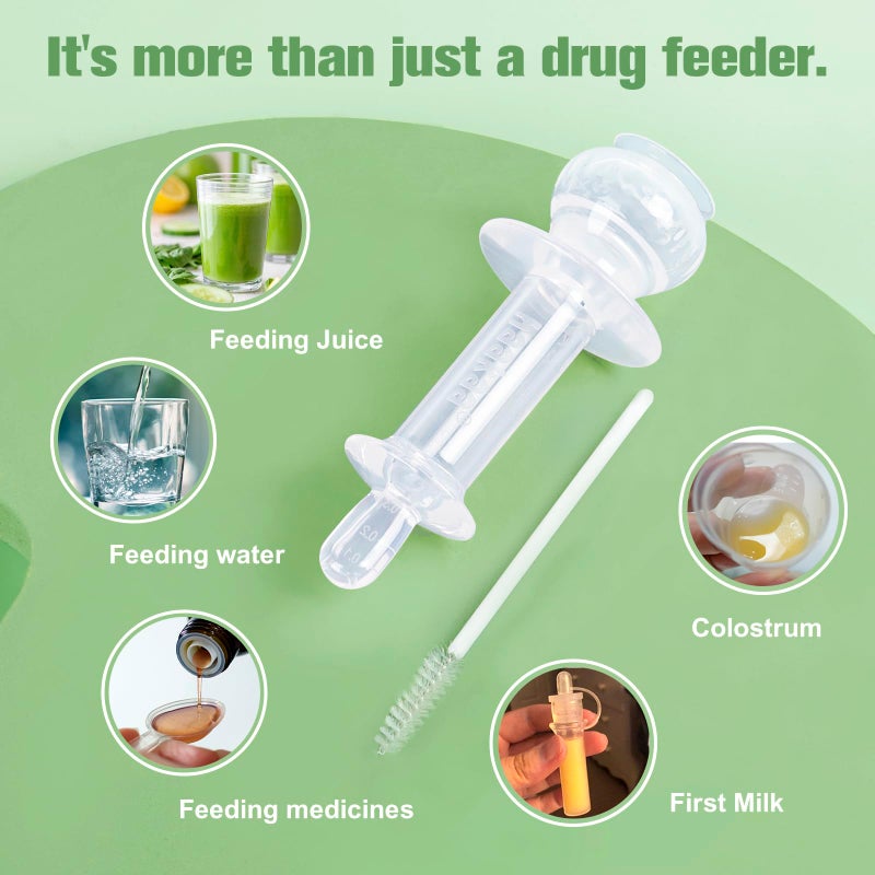 haakaa Baby Medicine Dispenser,Syringe for Liquid,Unique Silicone Ball Design, Dual-Angled Ports,One-Handed Operation,0 Months+ - Image 4