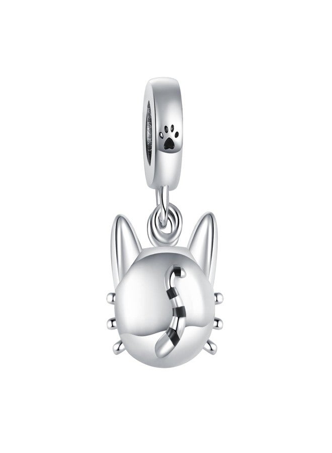 MiiFort Cat Love Heart Paw Print Dangle Charm Compatible with Pandora Charms Bracelets I Love You Meow - Image 2