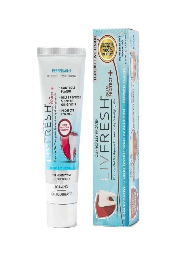 LIVFRESH Gum Protect Toothpaste Gel, Gingivitis Treatment, Reduces Bleeding, Swollen Gums 400% Better, Cavity Protection, Remineralizes Teeth, Whitens Teeth, Stannous Fluoride (1.75 Ounce (Pack of 1 - Image 1