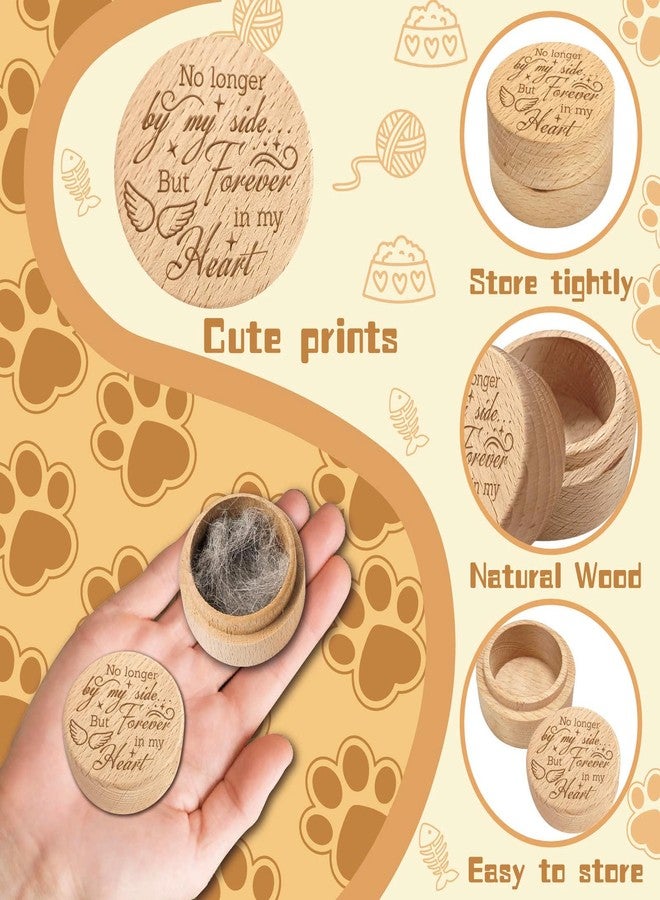 صندوق تذكاري خشبي من CREATCABIN لحفظ شعر الحيوانات الأليفة، صندوق تذكاري لفراء الحيوانات الأليفة، حاوية لرماد شعر الكلاب والقطط، جرة تذكارية صغيرة مخصصة للحيوانات الأليفة، هدية تعزية لفقدان الحيوانات الأليفة، لحفظ شعر الكلاب والقطط وأسنانها وأظافرها ورمادها، 2 × 1.6 بوصة - Image 3