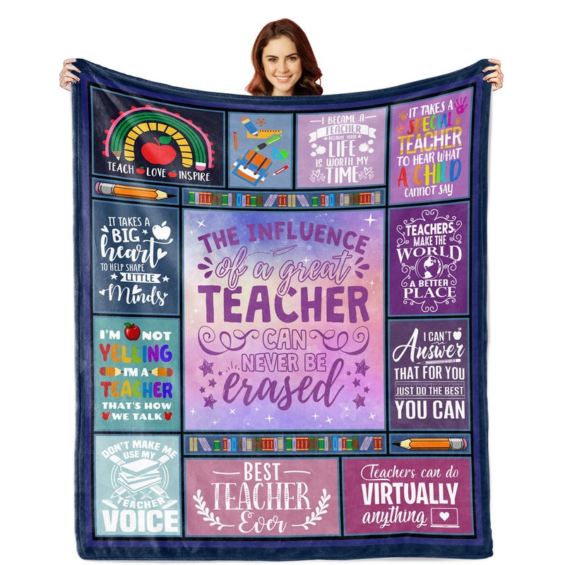Lviliss Teacher Gifts for Women  Teacher Appreciation Gifts  Gift for Teachers Blankets for Women  Best Teacher Gifts  Teacher Back to School Teachers' Day Throw Blankets 50""x60"" - Image 1