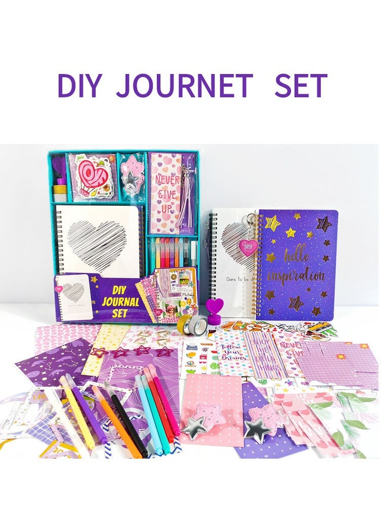 MissTiara 2-Pack DIY Journal Kit - Gifts for Girls Ages 8 9 10 11 12 13 14 Year Old - Toys for Girls - Birthday Gifts for Girl - Art & Crafts Toys for Kids - Scrapbook & Diary Supplies Set  - Image 3