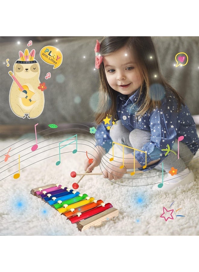 Xylophone for Kids Wood Xylophone with 2 Mallets Educational& Preschool Learning Baby Percussion Wooden Musical Instruments Toys for Boys and Girls - Image 5