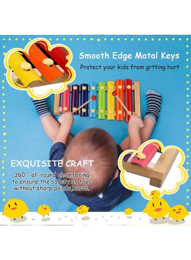 Xylophone for Kids Wood Xylophone with 2 Mallets Educational& Preschool Learning Baby Percussion Wooden Musical Instruments Toys for Boys and Girls - Image 4