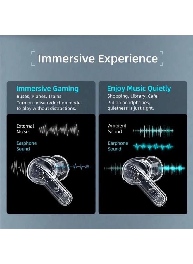 ماكينيك سماعات Machenike TH50 اللاسلكية – بلوتوث 5.3، خاصية إلغاء الضوضاء بالذكاء الاصطناعي ANC، مقاومة للماء IPX5، زمن استجابة منخفض، سماعة أذن للألعاب والرياضة مع علبة شحن - Image 4