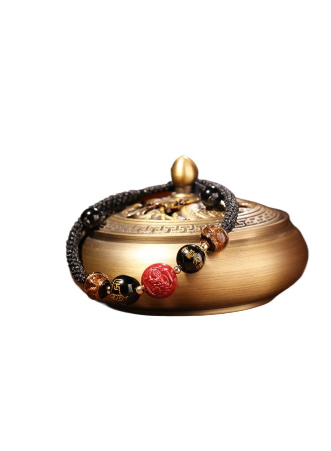 فور سوار الخرز الزجاجي لأربعة جبال شهيرة من الأبراج الصينية بخيط أحمر، سوار هدية للزوجين للجنسين - Image 3