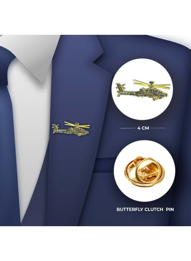 Fighter Gifts AH-64 APACHE ENAMEL GOLD PIN - Image 1