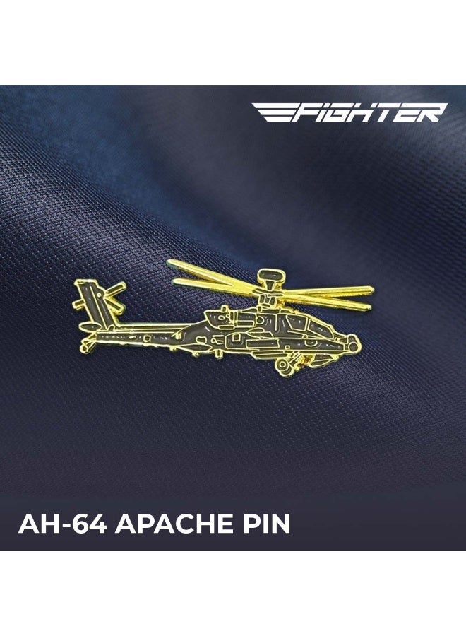 Fighter Gifts AH-64 APACHE ENAMEL GOLD PIN - Image 2
