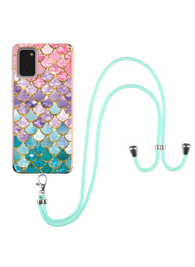 S-TOP Case For Samsung Galaxy A03s 165.8mm Electroplating IMD TPU Phone Case with Lanyard - Image 1